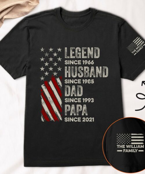 Father's Day Gifts, Legend, Husband, Dad and Grandpa Custom Family Name - Personalized