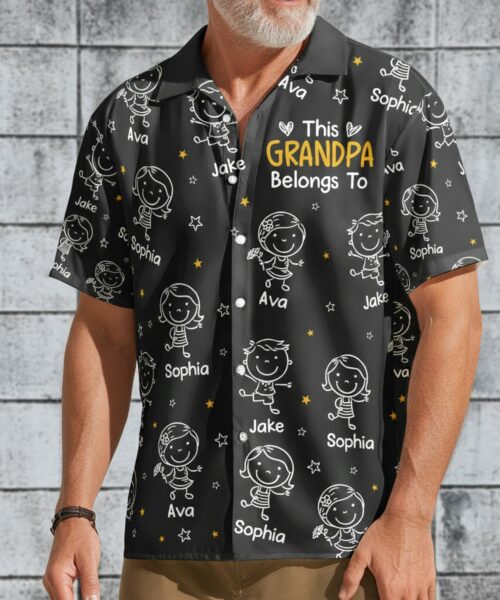 This Grandpa Belongs to Doodle - Personalized Hawaiian Shirt