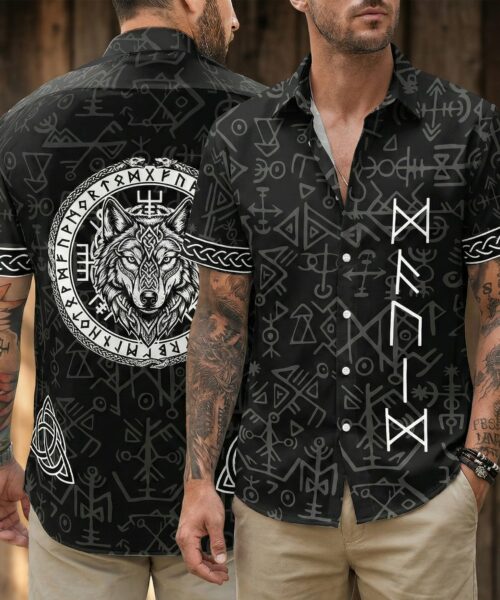 Name in Viking Runes, Ethnic Norse, Norse Mythology - Personalized Hawaiian Shirt