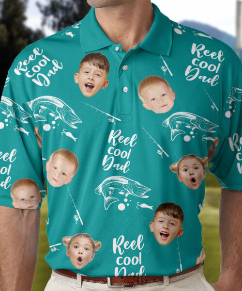 Father's Day Gifts, Reel Cool Dad - Personalized Photo Polo Shirt