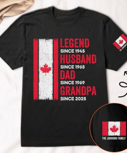 Father's Day Gifts, Legend, Husband, Dad and Grandpa - Canada Flag Version - Personalized