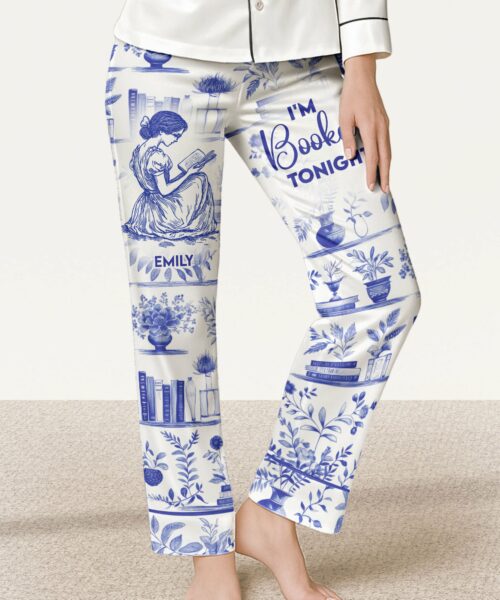 I'm Booked Tonight - Personalized Satin Pajama Pants
